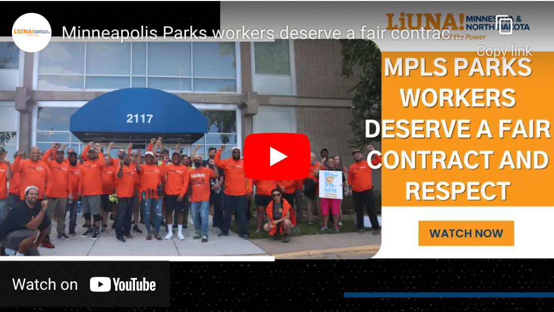 Minneapolis parks workers deserve a fair contract and respect