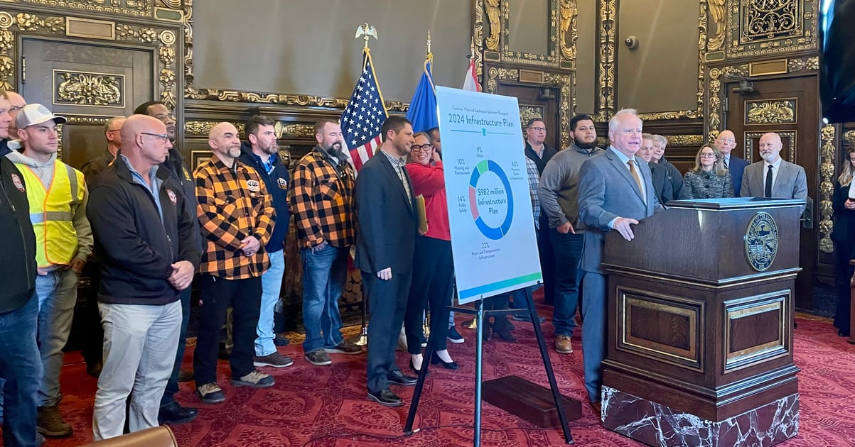 Governor Tim Walz announcing local jobs and projects proposal